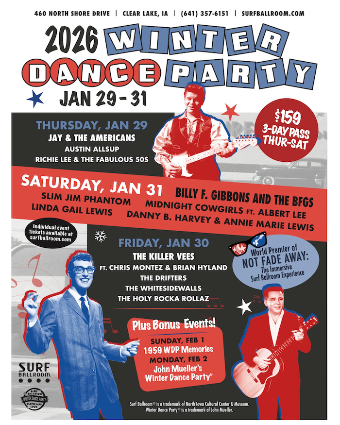 WDP 2026 poster One of the original posters for the Winter Dance Party in 1959